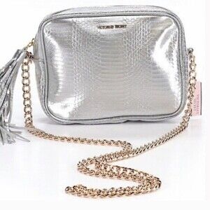Victoria Secret limited edition silver crossbody purse 2016 NWT
